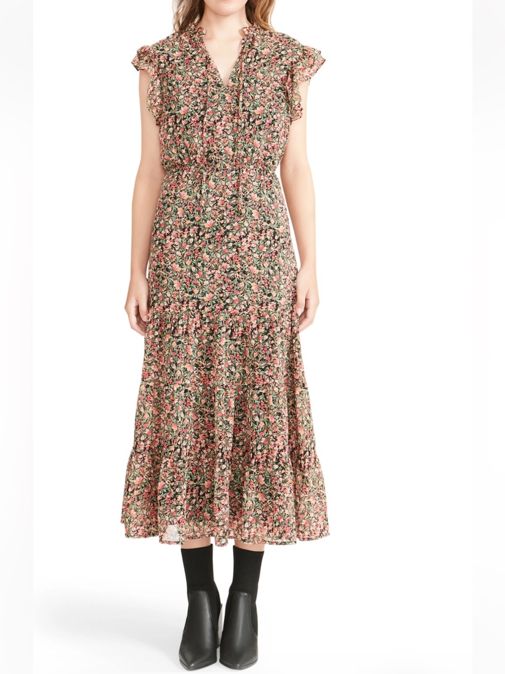 BB Dakota / Steve Madden Floral Ruffled Maxi Dress